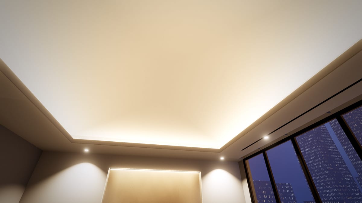 Concept visualisation: the finished coffer ceiling with cove lighting