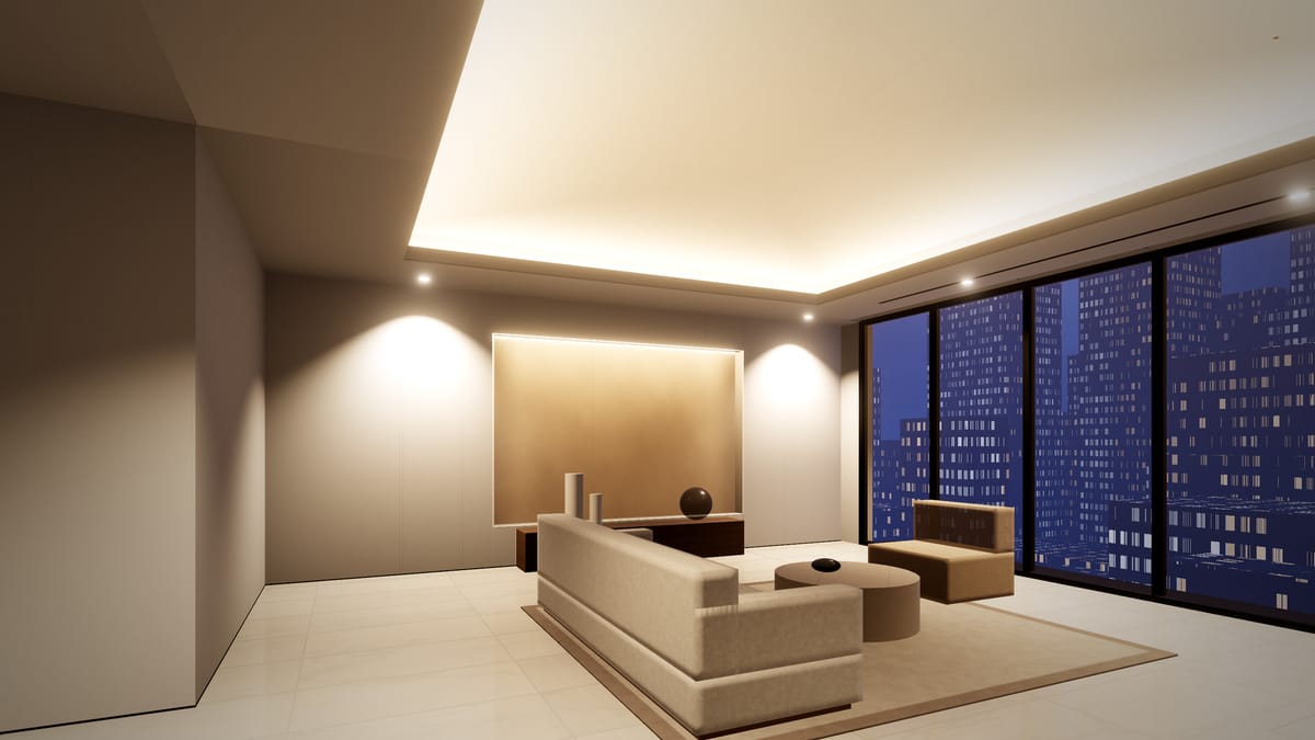 Concept visualisation: the same living space finished