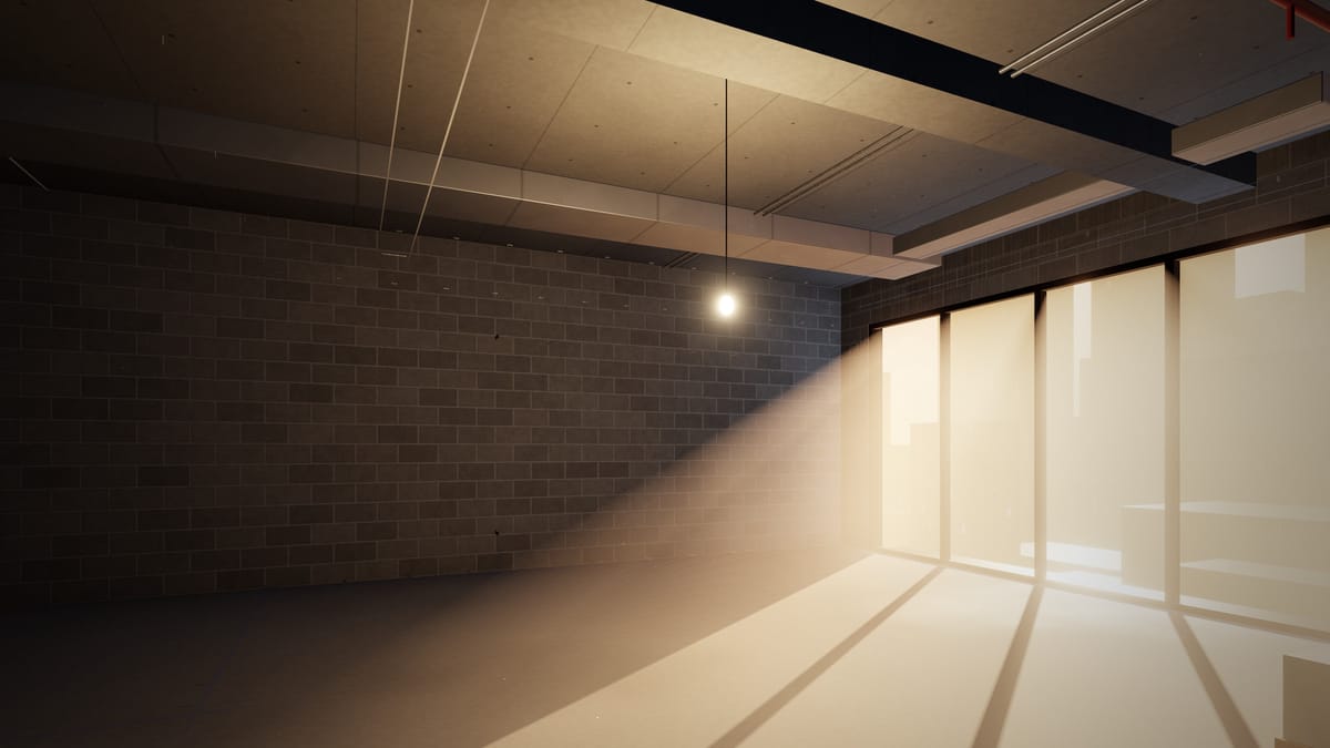 Concept visualisation: the living space as a raw shell